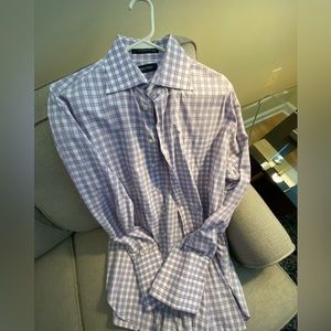 Nautical dress shirt. French cuff.  Size 16-34/35.  Lavender and white.